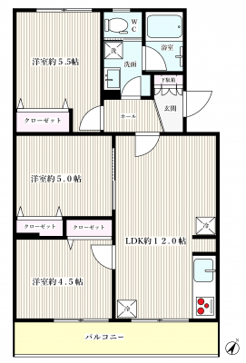 �Ԏ��}�@3LDK�A���i2477���~�A��L�ʐ�64.13m2